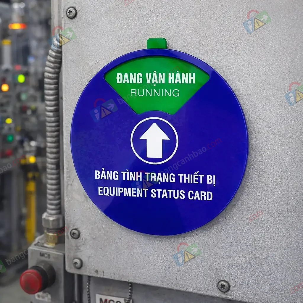 Bảng Tình Trạng Thiết Bị In UV – Equipment Status Card Cho Nhà Máy, Xưởng Sản Xuất